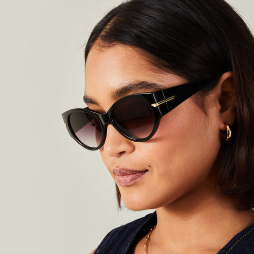 Chunky Oval Wrap Sunglasses