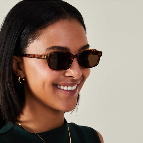 Tort Mini Crystal Tortoiseshell Square Sunglasses