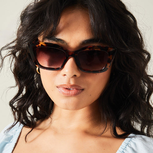 Tortoiseshell Crystal Cat Eye Sunglasses