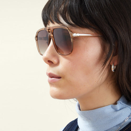 Mocha Resin Aviator Sunglasses