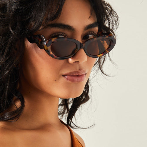 Tortoiseshell Wavy Oval Sunglasses