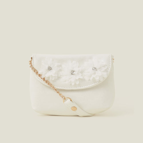 White Diamante Corsage Flower Bag