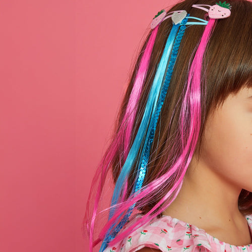 Multi 4-Pack Strawberry Faux Hair Clips