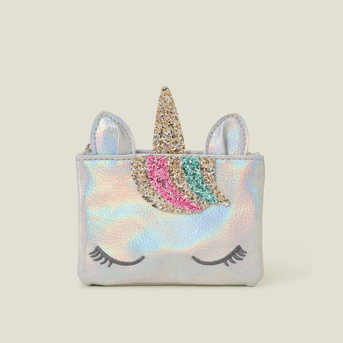 Silver Iridescent Unicorn Purse