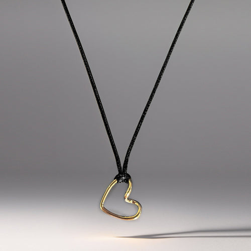 Real Gold Plated Heart Cord Necklace