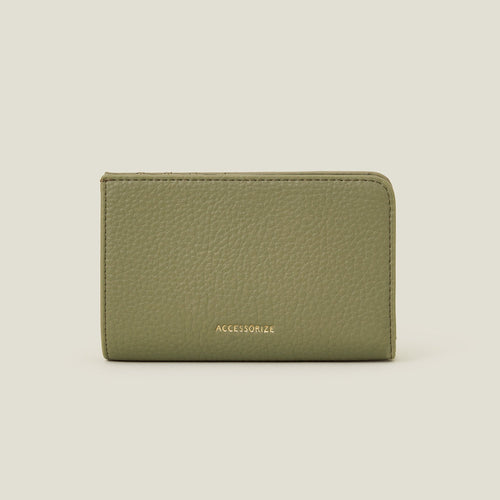 Accessorize London Women's Green Back Zip Pocket Purse