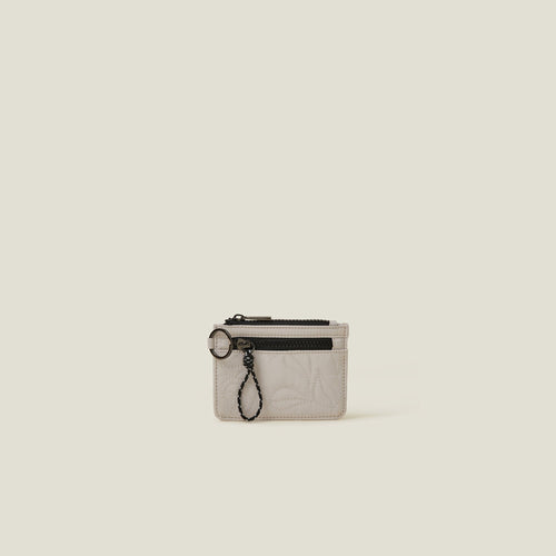 Cream Quilted Nylon Card Holder