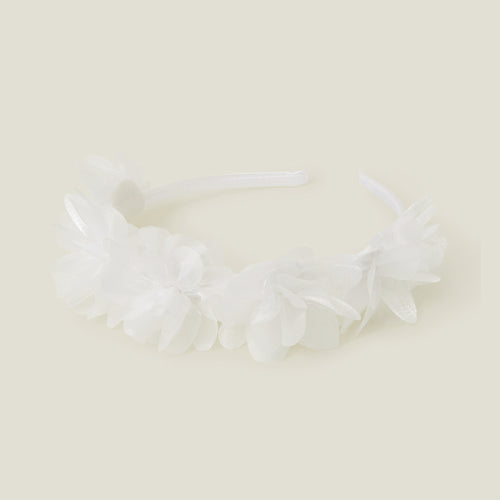 White Kids Corsage Flower Crown Hairband Ivory