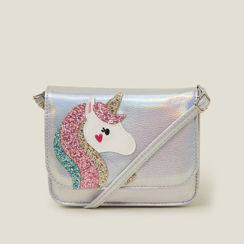 Silver Unicorn Cross-Body Bag