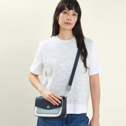 Colourblock Faux Leather Sling Bag