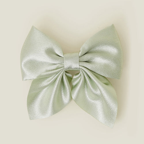 Green Bow Barrette Hair Clip