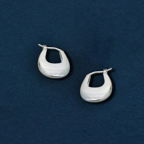 Sterling Silver-Plated Horseshoe Hoop Earrings