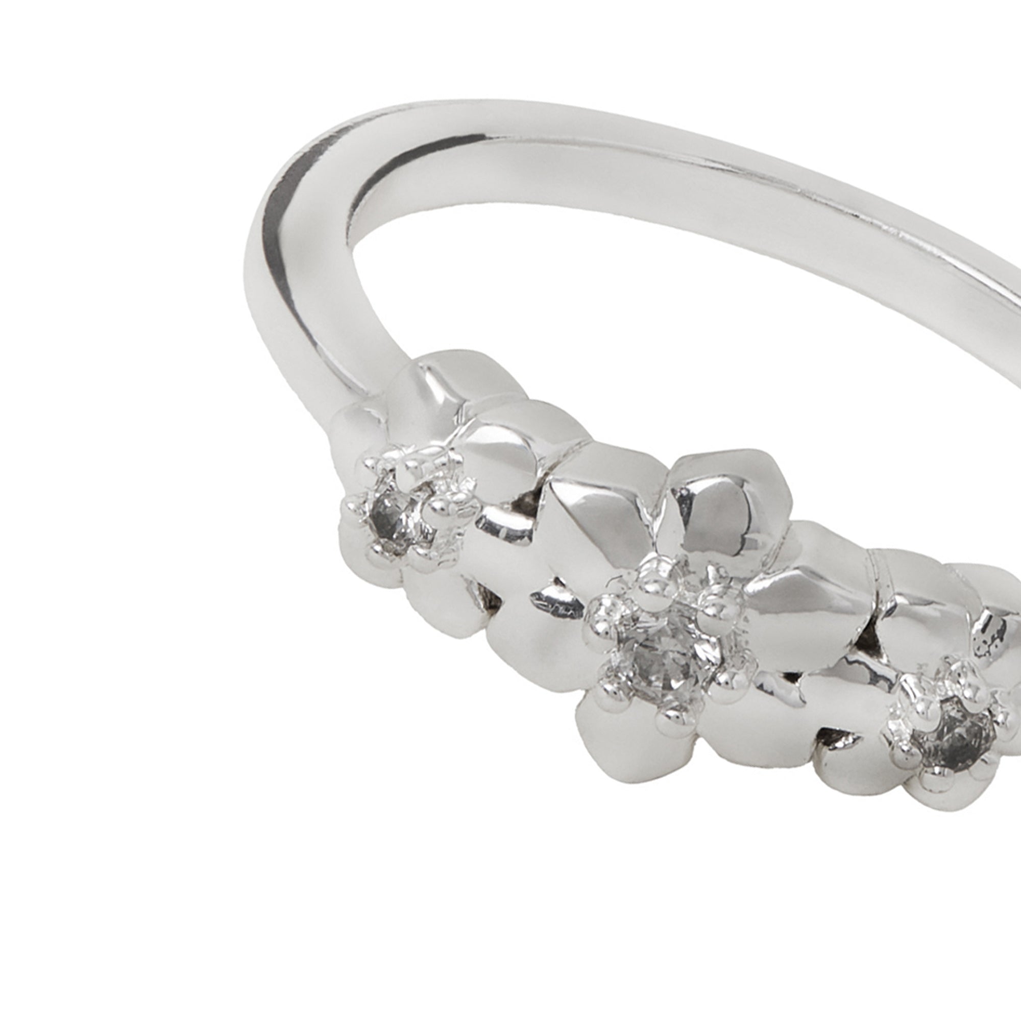 Flower Eternity Ring (SILVER)【Light】 925 Sterling Silver Floral Eternity Ring – Kai Jewel