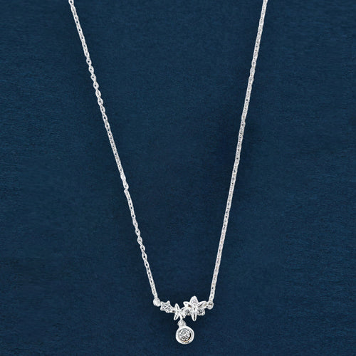 Sterling Silver-PlatedFlower Climber Necklace