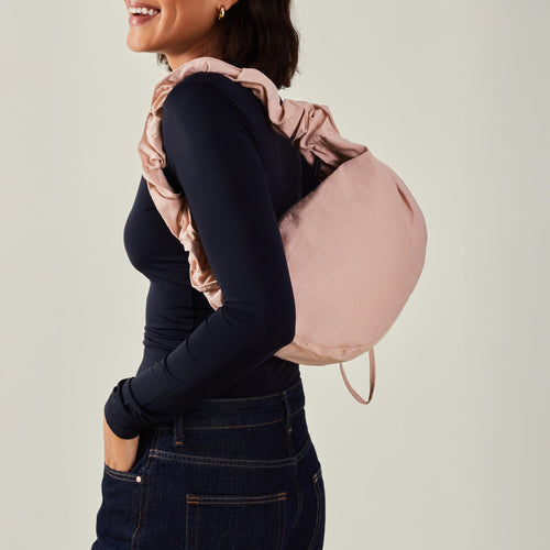 Pink Ruched Strap Sling Bag