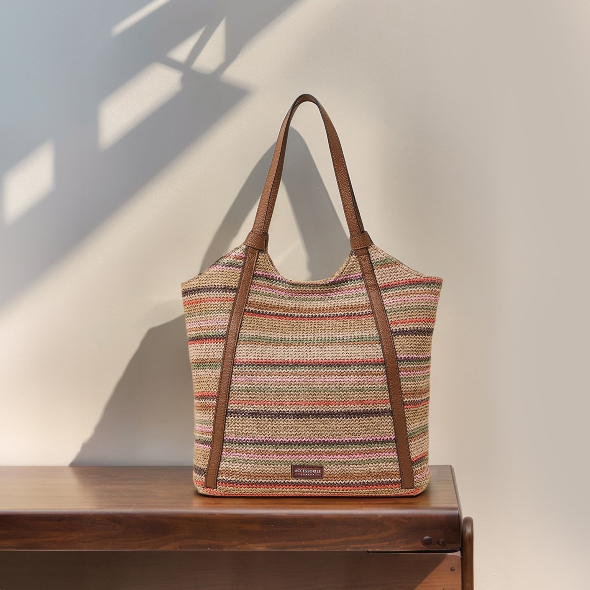 ★athe★ ECOLE Brown Raffia Shoulder Bag M Raffia shoulder bag | Handbags, bumbags and backpacks for