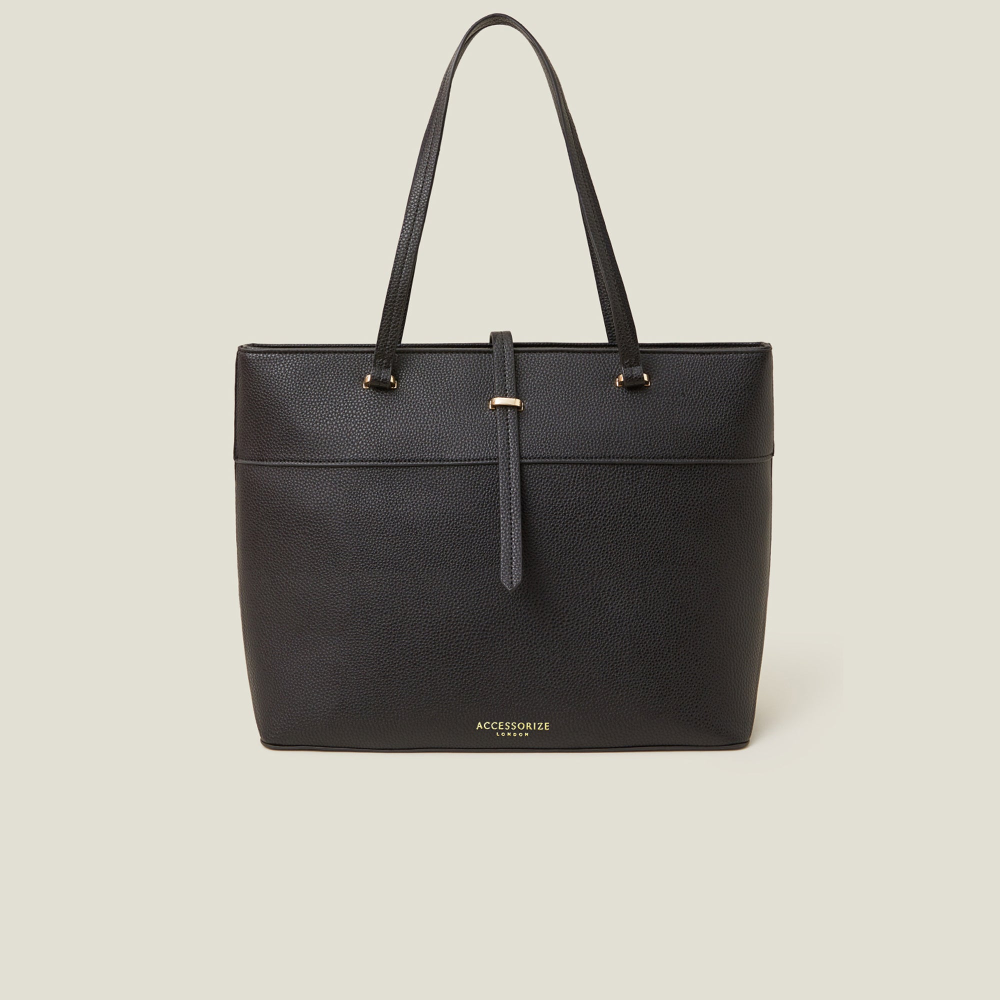 Black Large Faux Leather Tote Bag - Accessorize India