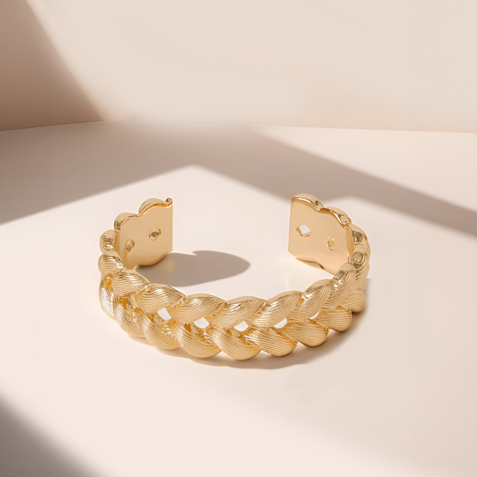 Textured Plait Bangle Gold - Accessorize India