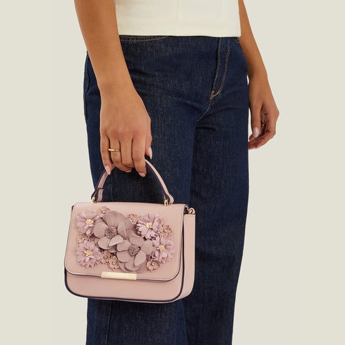 Pink 3D Flower Sling Bag