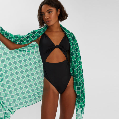 Multi Lightweight Tile Print Scarf