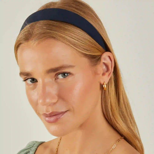 Thick Denim Headband Blue