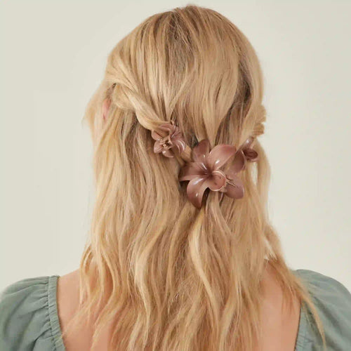 3-Pack Tropical Flower Claw Clips