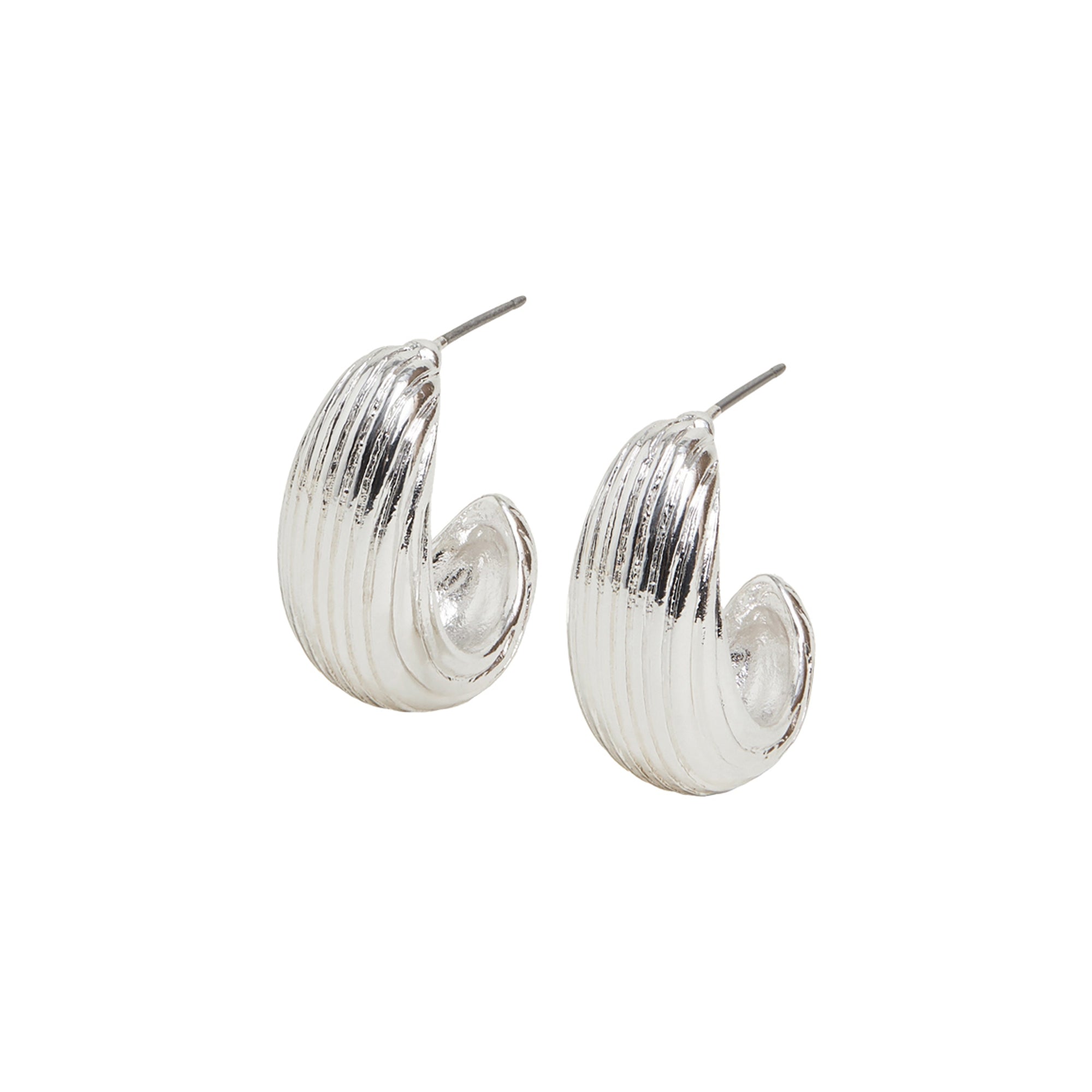 Buy Silver Chunky Ribbed Hoop Earrings Online - Accessorize