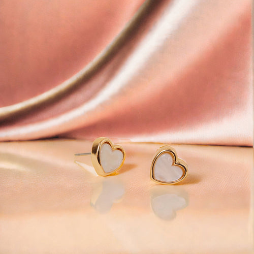 Moonstone Heart Earring Gold Earrings