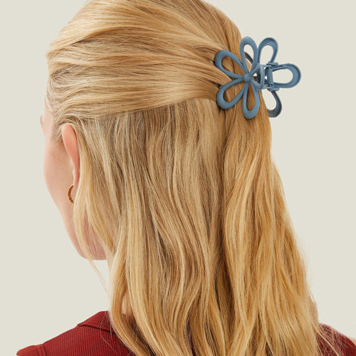 Blue Cut Out Flower Claw Clip