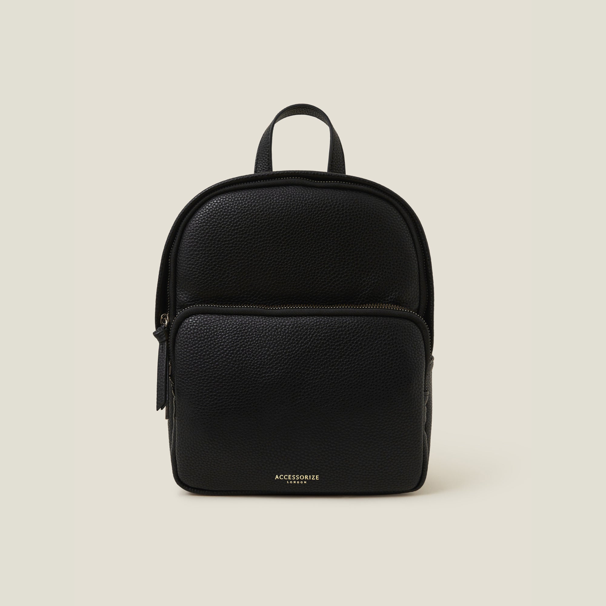 black faux leather backpack india Black Small Plain Faux Leather Backpack