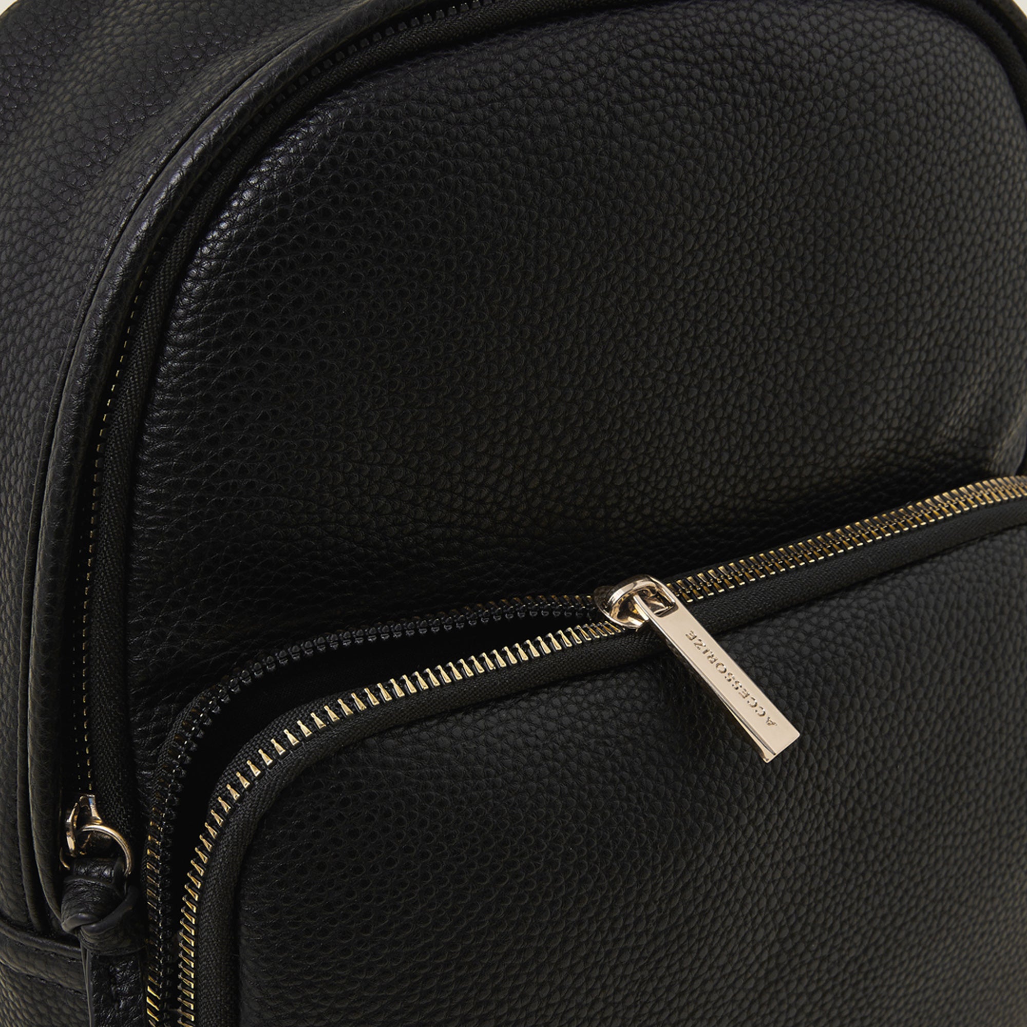 black faux leather backpack india Black Small Plain Faux Leather Backpack