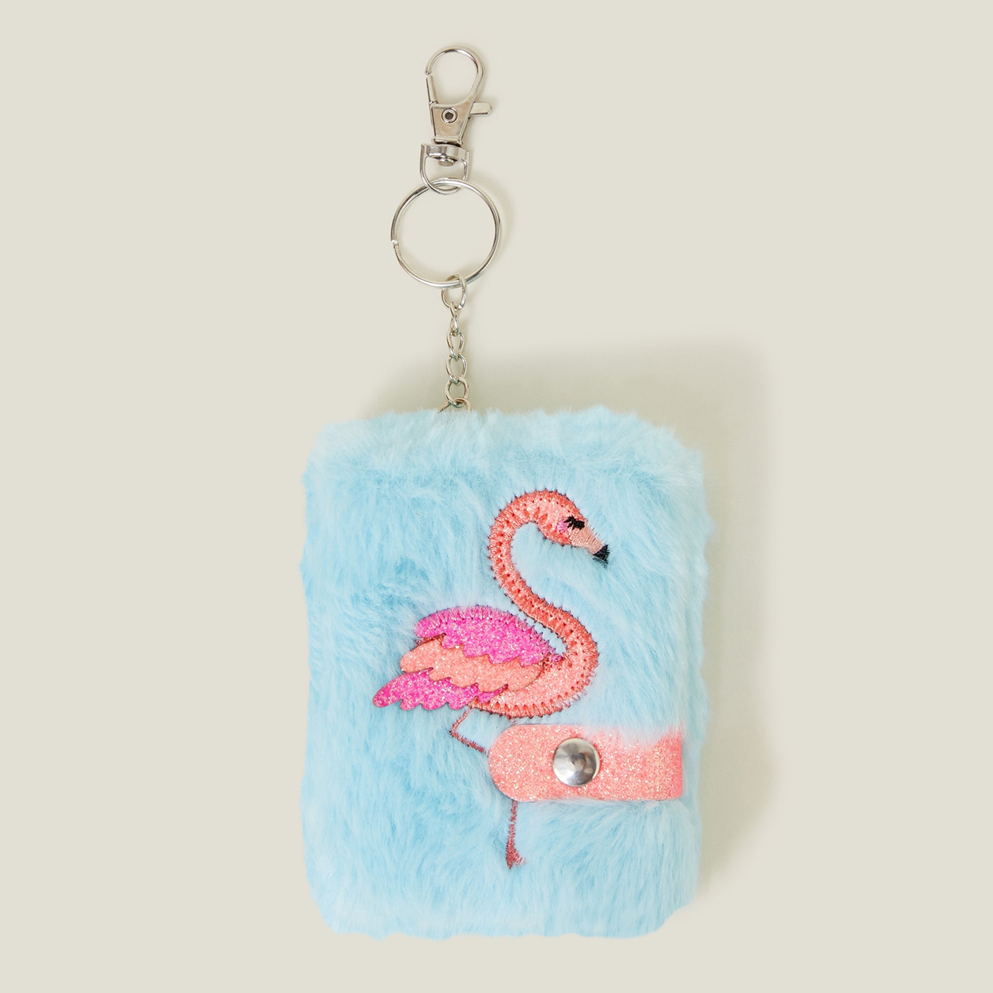 Faux Fur Flamingo Notebook Keyring - Accessorize India