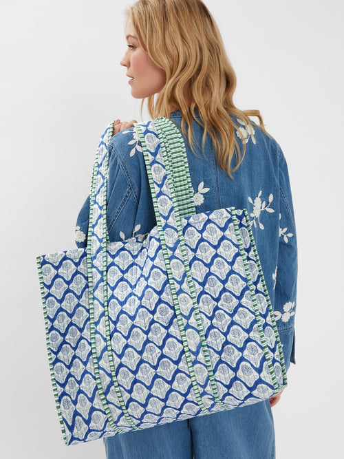 Dandelion Print Quilted Tote Bag