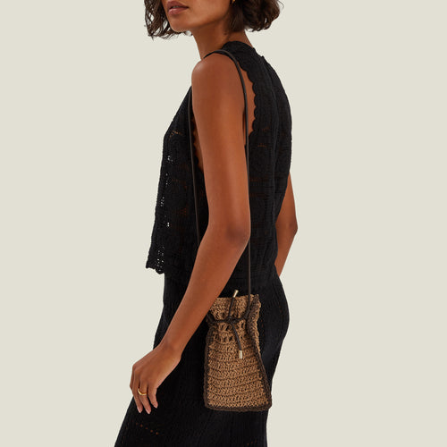 Natural Raffia Phone Bag