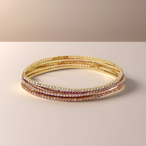 Pink Multi Cupchain Stretch Bracelets Pack of 6