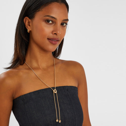 Gold Knot Y Long Necklace