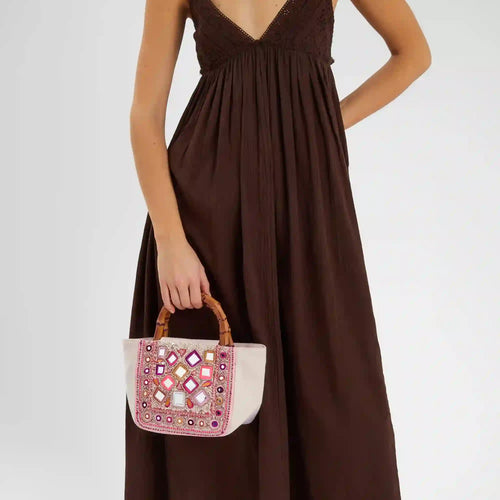 Mirror Embellished Handbag