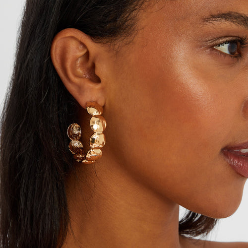 Gold Scallop Hoop Earrings