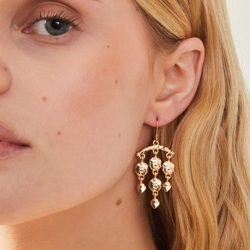 Textured Chandelier Drop Earrings