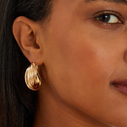 Twisted Ridge Hoop Earrings
