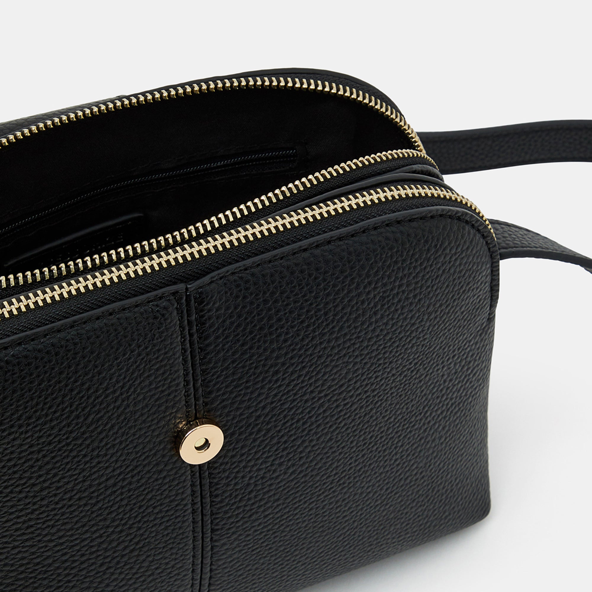 Black Double-Zip Sling Bag