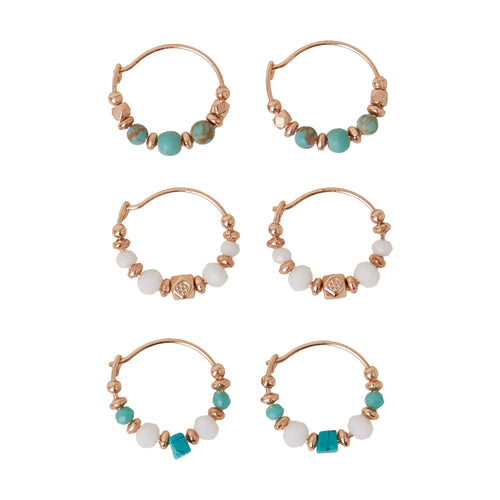 Multi Mini Facet Hoop Earrings Set of 3