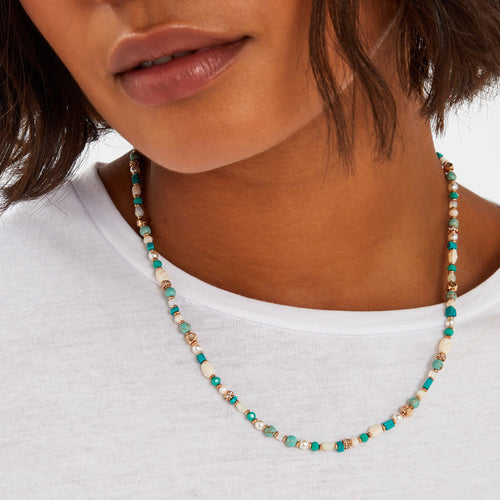 Turquoise Beaded Round Necklace