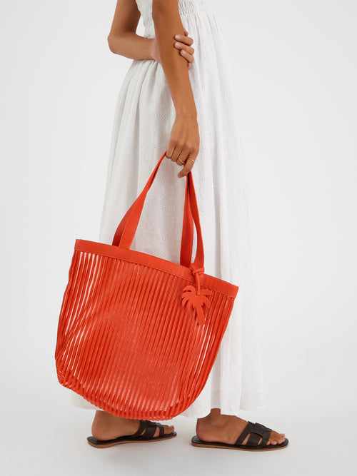 Mesh Stripe Shopper Bag