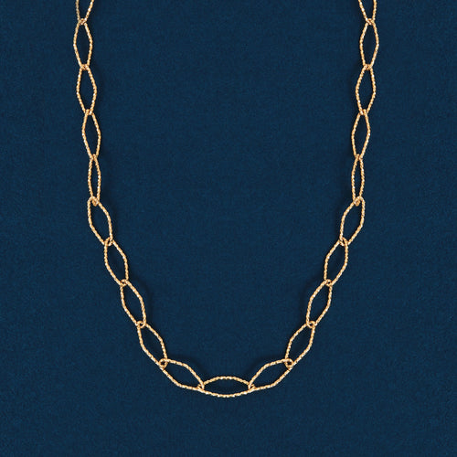 14k Real Gold Plated Diamond Cut Chain Necklace