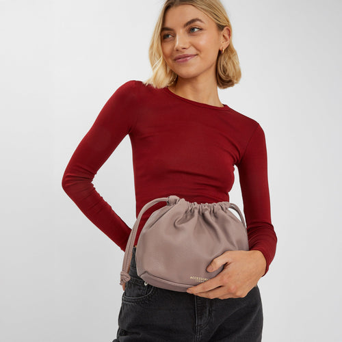 Pink Drawstring Sling Bag