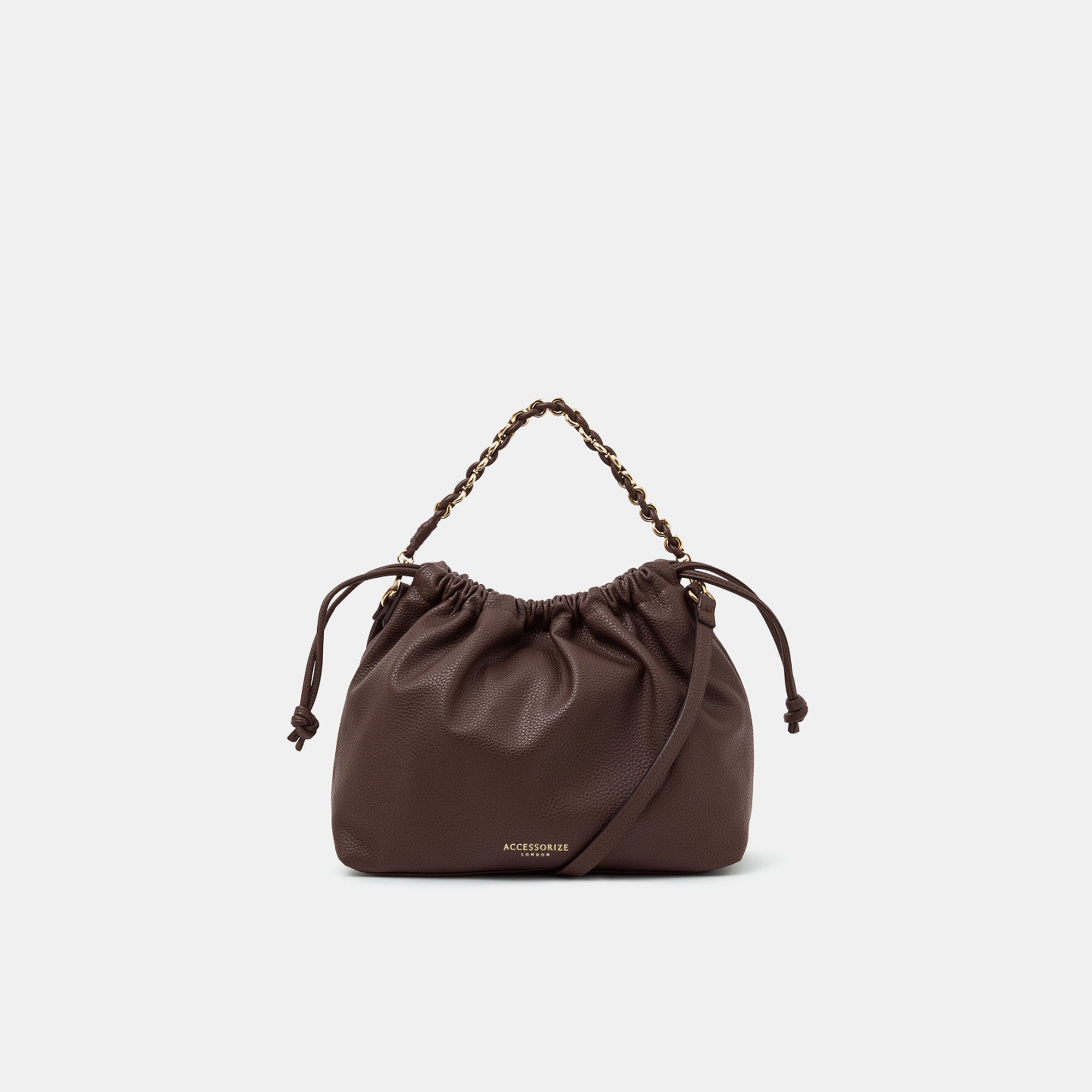 Chocolate Drawstring Shoulder Bag Accessorize India