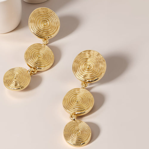 Gold Swirly Sunrise Long Drop