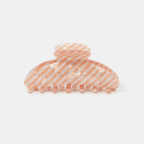 Orange Stripe Resin Claw Clip
