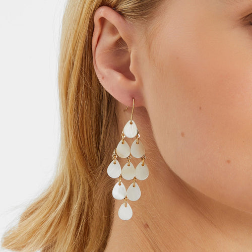 Teardrop Pearl Chandelier Earrings
